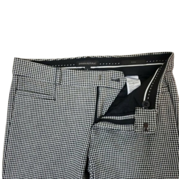 Banana Republic ~Woman Size 2~ White/Black Geometric Print Ankle Pants Sloan. - Picture 11 of 11